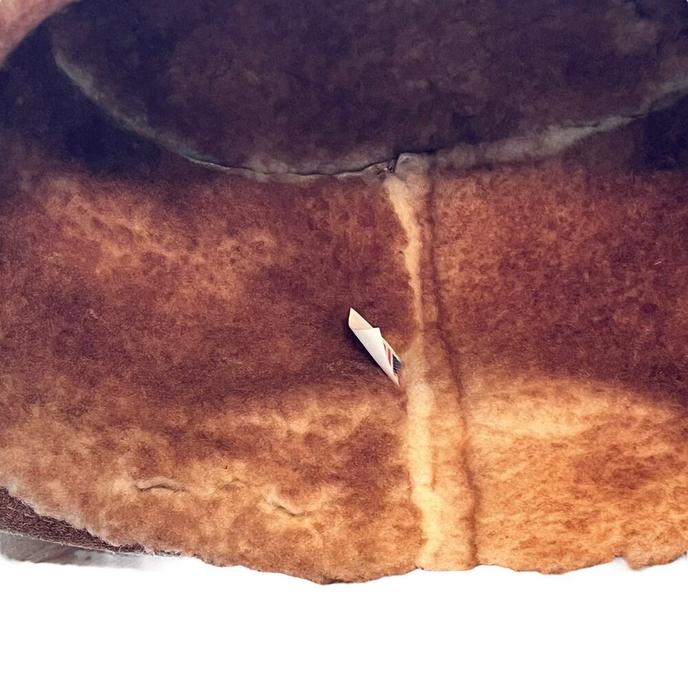 Suede Shearling Rancher Cowboy Hat Men Size 7 1/8 Made in USA Vintage Western - Picture 13 of 15